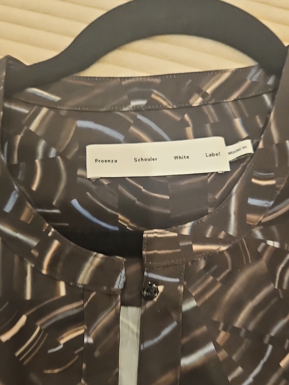 Proenza Schouler Black and Brown Abstract-Print Button-Front Shirt